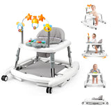 XIOYIG 5 in 1 Baby Walker, Music and Lights Walker for Baby Boy Girls 6-18 Months, Foldable Baby Walkers with Wheels and Bouncer Combo Portable, Toddler Infant Walker with Adjustable Height