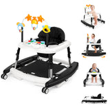 XIOYIG 5 in 1 Baby Walker, Music and Lights Walker for Baby Boy Girls 6-18 Months, Foldable Baby Walkers with Wheels and Bouncer Combo Portable, Toddler Infant Walker with Adjustable Height