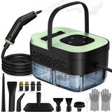 WSRYYCC Steam Cleaner, Portable Steamer for Cleaning with 16pcs Accessories, 6-Level Adjustable, 15s Heat-Up, Handheld Steam Cleaner for Home for Tile, Grease, Dirt, Grout, Car Detailing, Green