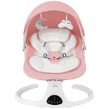 NIRGU Baby Swing for Infants, Unisex Baby Bouncer, Bluetooth Music , 5 Sway Speeds, 10 Lullabies with App Remote Control，for 0-18 months，Pink