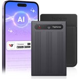 AI Voice Recorder, Note Voice Recorder Free Transcribe & Summarize with App Control, Support 152 Languages, 64GB Memory, Audio Recorder for Lectures, Meetings, Calls, Black
