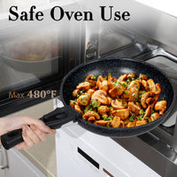 SODAY 5PCS Pot and Pans Set, Non-stick Kitchen Cookware Set, Detachable Moving Handle, Healthy Non Stick RV Cookware Set The Best Choice for Kitchen Cooking-Black