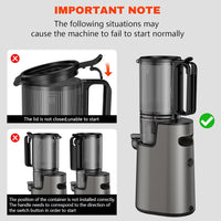 YPONE Cold Press Juicer, Masticating Juicer with 5.4" Wide Feed Chute, 350w Slow Juicer Machines Fit Whole Vegetables and Fruits,Juice Extractor Machine with High Juice Yield, Easy to Clean(Black)