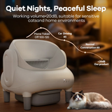 DOJOAO Self Cleaning Litter Box, 95 L Automatic Cat Litter Box Self Cleaning for Multiple Cats, with Safety Protection, App Control,1 Roll Garbage Bags,White
