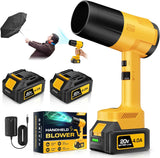 YOOVL Leaf Blower Cordless, Handheld Leaf Blower with 2 X 4.0Ah Battery and Charger, 6 Speed Modes, Lightweight Blowers for Lawn Care, Patio, Yard, Dust,Blowing Leaves,Snow,Yellow