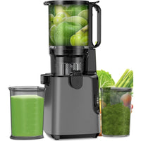 YPONE Juicer Machines with 5.8" Large Feed Chute, Cold Press Juicer For Whole Vegetables and Fruits, 400W Professional Slow Masticating juicer Easy to Clean for Batch Juicing (Titanium Gray)