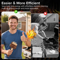 Lrly BBQ Grill Brush for Outdoor Grill, Cordless Electric Grill Cleaner with 700 RPM Stainless Steel Brush, Rechargeable Grill Cleaning Brush, Brown