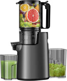 YPONE Cold Press Juicer, Masticating Juicer with 5.4" Wide Feed Chute, 350w Slow Juicer Machines Fit Whole Vegetables and Fruits,Juice Extractor Machine with High Juice Yield, Easy to Clean(Black)