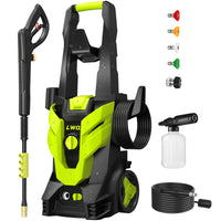 LWQ Electric Pressure Washer, 2030 PSI 2.5 GPM Power Washer with 4 Quick Connect Nozzles, High Pressure Cleaning Machine with Foam Cannon for Cars/Fences/Driveways/Patios/Home Cleaning