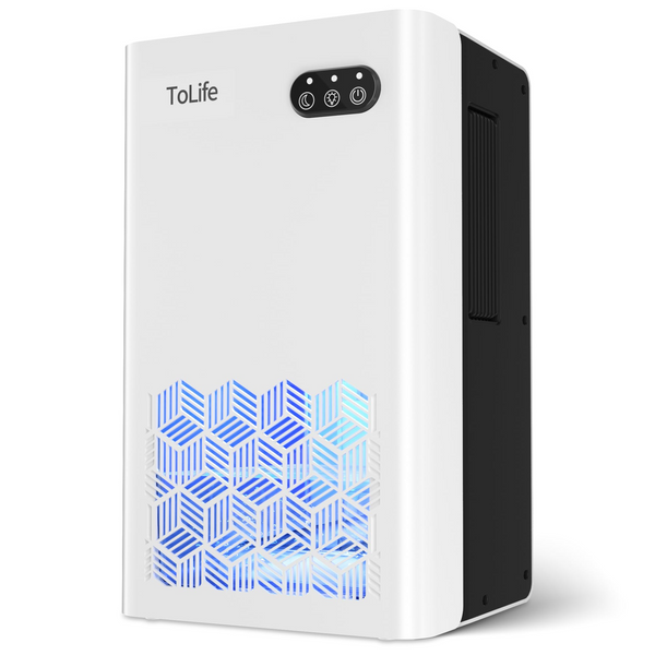 ToLife Dehumidifiers for Home 95 OZ Water Tank, 1000 sq.ft Dehumidifier for Basement Bedroom Bathroom with Auto Shut Off 7 Colors LED Light,White