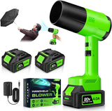 YOOVL Leaf Blower Cordless, Handheld Leaf Blower with 2 X 4.0Ah Battery and Charger, 6 Speed Modes, Lightweight Blowers for Lawn Care, Patio, Yard, Dust,Blowing Leaves,Snow, Green