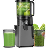 YPONE Juicer Machines with 5.8" Large Feed Chute, Cold Press Juicer For Whole Vegetables and Fruits, 400W Professional Slow Masticating juicer Easy to Clean for Batch Juicing (Titanium Gray)
