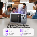 AI Voice Recorder, Note Voice Recorder Free Transcribe & Summarize with App Control, Support 152 Languages, 64GB Memory, Audio Recorder for Lectures, Meetings, Calls, Black