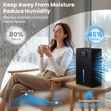 OWAAE Dehumidifier for Home with Auto Shutoff Sleep Mode, 1000 Sq Ft | Quiet for Bedroom Basement Bathroom with Portable 95oz Water Tank, Auto Shutoff, 7-color LED light, Grey