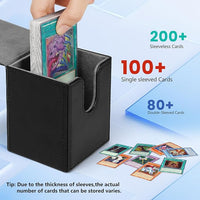 QUVGO 4 Pack Card Deck Box for 400+ Single-Set Cards with 8 Dividers, Durable Leather Commander Deck Box Fit for MTG, TCG, 4 Colors