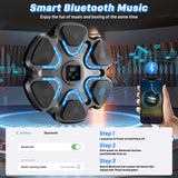 Music Boxing Machine for Kids and Adults, Wall Mounted Bluetooth Punching Trainer with Boxing Gloves, Intelligent LED Boxing Target Workout Machine for Teenagers Boys Girls