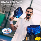 MTEN Pickleball Paddles, USAPA Approved Fiberglass Surface Pickleball Set of 4 Pickleball Rackets, Pickle Ball Paddle Set for Beginners & Pros