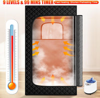 X-Vcak Upgraded Sauna Box for Relaxation, Detoxification, Portable Steam Sauna for Home with Steamer, 9 Levels, 2.6’ x 2.6’ x 5.9’