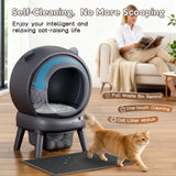 vivirata Self Cleaning Litter Box, Dual Safety Sensors, App Control, Gray