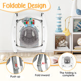 XIOYIG 5 in 1 Baby Walker, Music and Lights Walker for Baby Boy Girls 6-18 Months, Foldable Baby Walkers with Wheels and Bouncer Combo Portable, Toddler Infant Walker with Adjustable Height