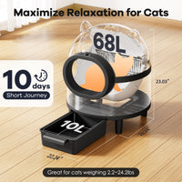 Self-cleaning cat litter box for multiple cats, smart automatic cat litter box with Wifi APP control, 68L large capacity(Black)
