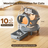 Self-cleaning cat litter box for multiple cats, smart automatic cat litter box with Wifi APP control, 68L large capacity(Gray)