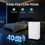 DARKIRON 80 Point Dehumidifier for Home, 4500 Sq.Ft with Drain Hose, Humidity Control and Auto Shut-off, Quiet Smart Compressor for Home, Garage and Large Rooms