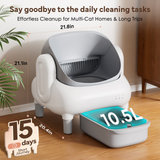 Cumrige Self Cleaning Litter Box,Open Top Automatic Litter Box with App Control for Multiple Cats, Safety Sensors Protection,Large Waste Bin