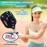 MTEN Pickleball Paddles, USAPA Approved Pickleball Paddles Set of 4, Fiberglass Surface Pickleball Set, 4Pickleball Rackets, 4 Pickleball Balls, 4 GripTapes & Carry Bag for Men Women