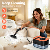 WSRYYCC Steam Cleaner, Portable Steamer for Cleaning with 16pcs Accessories, 6-Level Adjustable, 15s Heat-Up, Handheld Steam Cleaner for Home for Tile, Grease, Dirt, Grout, Car Detailing, Orange
