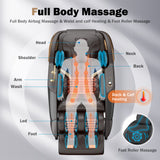 Culanta Massage Chair Full Body, Zero Gravity SL-Track Shiatsu Massage Recliner Chair with Heat, Body Scan, Airbags, Foot Rollers, Deep Yoga Stretch (Brown)