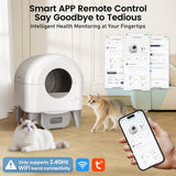 Cumrige Self-Cleaning Cat Litter Box, App Controlled, with Safety Sensor, Removable and Washable Liner
