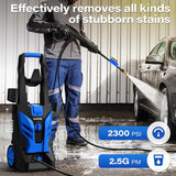 Lusilushy Electric Pressure Washer, Power Washer with Foam Cannon, Portable Pressure Cleaning Machine with 4 Different Nozzles for Cars, Driveways, Fences, Patios, Home Cleaning, 2.5 GPM