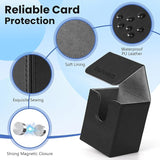QUVGO 4 Pack Card Deck Box for 400+ Single-Set Cards with 8 Dividers, Durable Leather Commander Deck Box Fit for MTG, TCG, 4 Colors