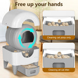 Cumrige Automatic Cat Litter Box Self Cleaning, 95L Self Cleaning Litter Box Large Capacity for Multiple Cats, App-Controlled with Safety Sensors, Removable Washable Liner,2 Rolls Garbage Bags