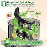 Cold Press Juicer, Masticating Juicer with Wide Feed Chute, Slow Juicer Machines Fit Whole Vegetables and Fruits with High Juice Yield, Easy to Clean (Black)