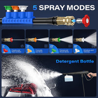 Lusilushy Electric Pressure Washer, Power Washer with Foam Cannon, Portable Pressure Cleaning Machine with 4 Different Nozzles for Cars, Driveways, Fences, Patios, Home Cleaning, 2.5 GPM