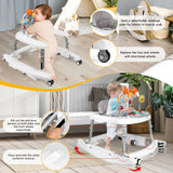 XIOYIG 5 in 1 Baby Walker, Music and Lights Walker for Baby Boy Girls 6-18 Months, Foldable Baby Walkers with Wheels and Bouncer Combo Portable, Toddler Infant Walker with Adjustable Height
