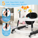XIOYIG 5 in 1 Baby Walker, Music and Lights Walker for Baby Boy Girls 6-18 Months, Foldable Baby Walkers with Wheels and Bouncer Combo Portable, Toddler Infant Walker with Adjustable Height