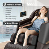 Culanta Massage Chair Full Body, Zero Gravity SL-Track Shiatsu Massage Recliner Chair with Heat, Body Scan, Airbags, Foot Rollers, Deep Yoga Stretch (Brown)