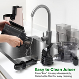 DARKIRON Cold Press Juicer, Masticating Juicer with 5.4" Wide Feed Chute, 350w Slow Juicer Machines Fit Whole Vegetables and Fruits,Juice Extractor Machine with High Juice Yield, Easy to Clean(Pink)