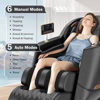 Massage Chair Full Body, Zero Gravity SL-Track Shiatsu Massage Recliner Chair with Body Scan, Airbags, Foot Rollers, Deep Yoga Stretch, Heating (U1-Black)