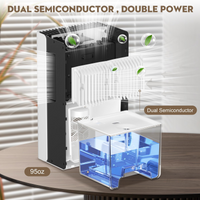 ToLife Dehumidifiers for Home 95 OZ Water Tank, 1000 sq.ft Dehumidifier for Basement Bedroom Bathroom with Auto Shut Off 7 Colors LED Light,White