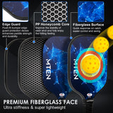MTEN Pickleball Paddles Set of 2, USAPA Approved Fiberglass Surface Pickleball Set with 2 Pickleball Rackets, Pickle Ball Paddle Set for Beginners & Pros