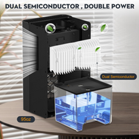 Dehumidifier for Bedroom Bathroom Basements, Dehumidifier with 2 Working Mode, Auto Shut Off, 7 Colors LED Light, Black