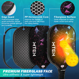 MTEN Pickleball Paddles, USAPA Approved Pickleball Paddles Set of 4, Fiberglass Surface Pickleball Set, 4Pickleball Rackets, 4 Pickleball Balls, 4 GripTapes & Carry Bag for Men Women