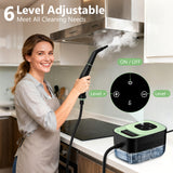 WSRYYCC Steam Cleaner, Portable Steamer for Cleaning with 16pcs Accessories, 6-Level Adjustable, 15s Heat-Up, Handheld Steam Cleaner for Home for Tile, Grease, Dirt, Grout, Car Detailing, Green