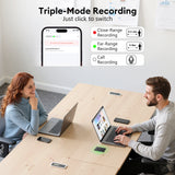 AI Voice Recorder, Note Voice Recorder Free Transcribe & Summarize with App Control, Support 152 Languages, 64GB Memory, Audio Recorder for Lectures, Meetings, Calls, Black