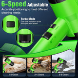 YOOVL Leaf Blower Cordless, Handheld Leaf Blower with 2 X 4.0Ah Battery and Charger, 6 Speed Modes, Lightweight Blowers for Lawn Care, Patio, Yard, Dust,Blowing Leaves,Snow, Green