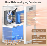 DARKIRON Dehumidifier for Home, 1000 Sq.Ft Quiet Dehumidifier with Auto Shut Off & 7 Color Ambient Light, Ideal for Livingroom Bedroom Basement (White)